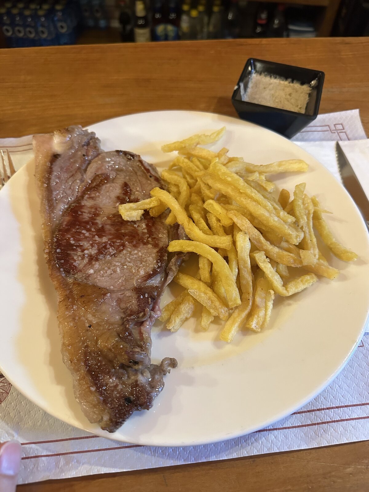 晚餐：豬排配薯條